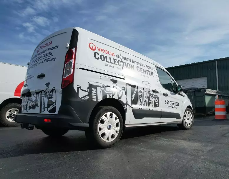 Household hazardous products collection center pickup van